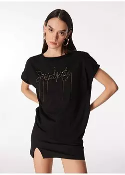 Черная женская базовая футболка с круглым вырезом FC4SL-TST0308 Fabrika Comfort, черный