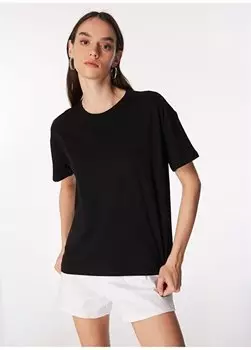 Черная женская базовая футболка с круглым вырезом F4SL-TST0743 Fabrika, черный