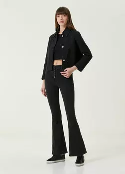 Черная женская джинсовая куртка paris Dare London