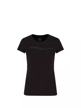 Черная женская футболка Armani Exchange