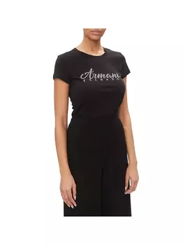 Черная женская футболка Armani Exchange