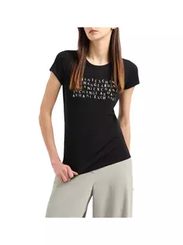 Черная женская футболка Armani Exchange