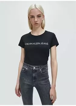 Черная женская футболка Calvin Klein Jeans