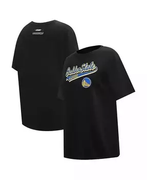 Черная женская футболка Golden State Warriors Script Boyfriend Pro Standard, черный