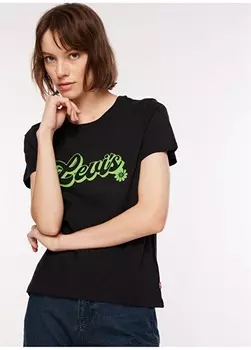 Черная женская футболка Levis