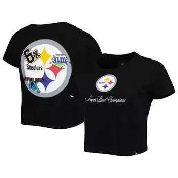 Черная женская футболка New Era Pittsburgh Steelers Historic Champs New Era