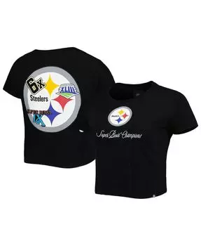 Черная женская футболка Pittsburgh Steelers Historic Champs New Era, черный