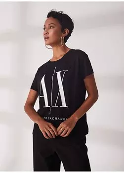 Черная женская футболка с круглым вырезом 8NYTCX-1200 Armani Exchange, черный
