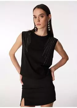 Черная женская футболка с круглым вырезом F4SL-TST0664 Fabrika, черный