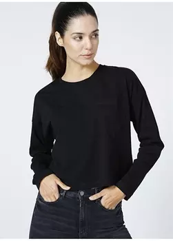 Черная женская футболка с круглым вырезом Fabrika