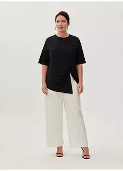 Черная женская футболка с круглым вырезом HARDY Luokk, черный