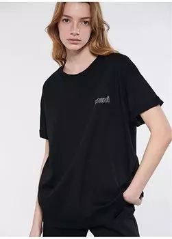 Черная женская футболка с круглым вырезом M1611309-900 С КОРОТКИМ РУКАВОМ COMBENEED Черная Mavi, черный