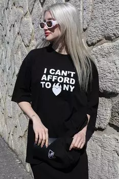 Черная женская футболка с круглым вырезом с принтом MG1653 MADMEXT