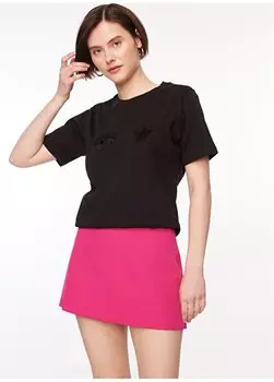 Черная женская футболка с круглым вырезом с принтом 75CBHT09 Chiara Ferragni, черный