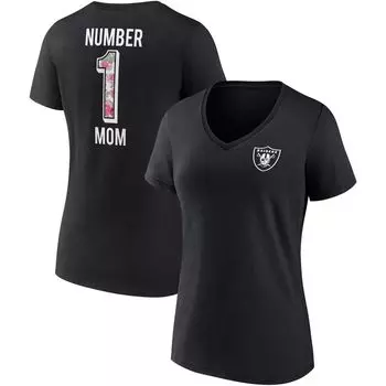 Черная женская футболка с v-образным вырезом и логотипом команды Las Vegas Raiders Fanatics ко Дню матери Fanatics