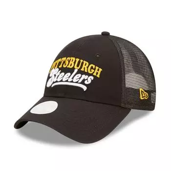 Черная женская кепка New Era Pittsburgh Steelers Team Trucker 9FORTY Snapback New Era