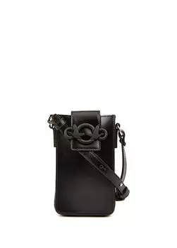 Черная женская кожаная мини-сумка milano с логотипом Beymen