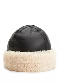 Черная женская кожаная шляпа Toteme