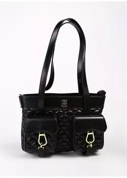 Черная женская кожаная сумка через плечо 30X21x4 05PCC23K2057-LSA S Pierre Cardin, черный