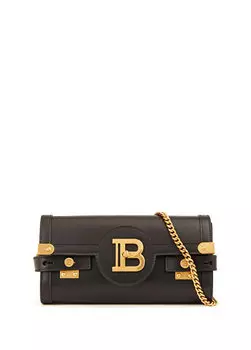 Черная женская кожаная сумка через плечо b-buzz Balmain