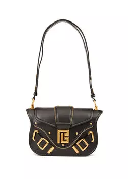 Черная женская кожаная сумка через плечо blaze Balmain