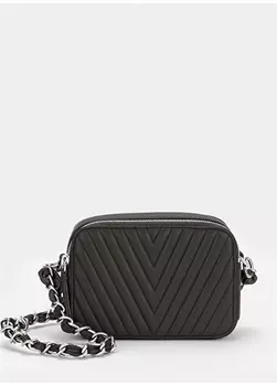 Черная женская кожаная сумка через плечо Les Visionnaires