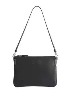 Черная женская кожаная сумка через плечо maya Qimu