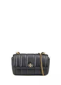 Черная женская кожаная сумка через плечо mini kira Tory Burch