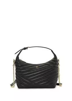 Черная женская кожаная сумка через плечо размером 27X19x8 см R31CBX40BGD Dkny, черный