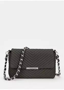 Черная женская кожаная сумка на плечо Les Visionnaires