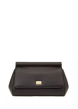 Черная женская кожаная сумка sicily Dolce&Gabbana