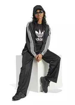 Черная женская круглая футболка IR9533 TREFOIL adidas, черный