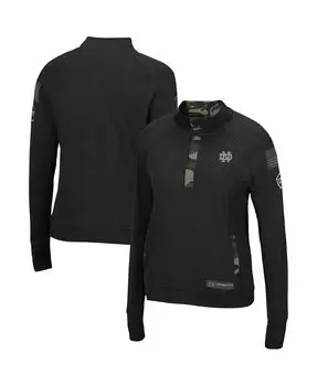 Черная женская куртка Notre Dame Fighting Irish OHT в стиле милитари с застежкой на четверть реглан и глубоким вырезом Colosseum, черный