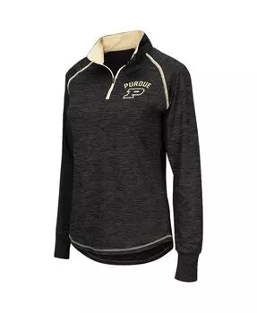 Черная женская куртка Purdue Boilermakers Bikram на молнии с длинными рукавами 1/4 Colosseum, черный