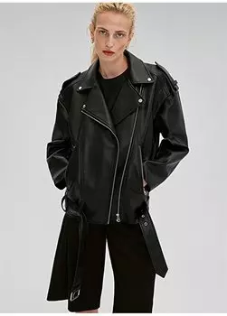 Черная женская куртка свободного кроя M1110326-900-PU JACKET Mavi, черный