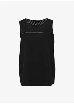 Черная женская майка с V-образным вырезом U68134 Faik Snmez, черный