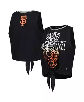 Черная женская майка San Francisco Giants с перекрученной завязкой спереди The Wild Collective, черный