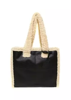 Черная женская плюшевая сумка через плечо Fabrika