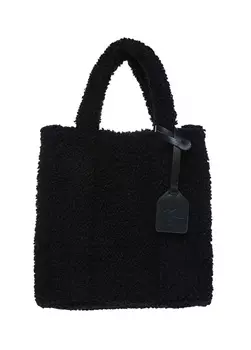 Черная женская плюшевая сумочка Fabrika