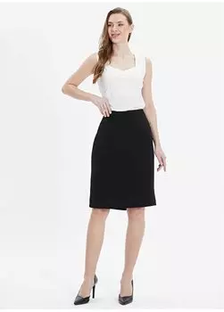 Черная женская прямая стандартная юбка с нормальной талией 24YSL3441 Selen, черный