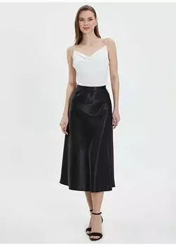 Черная женская прямая стандартная юбка с нормальной талией 24YSL3446 Selen, черный