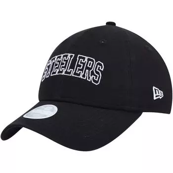 Черная женская регулируемая кепка New Era Pittsburgh Steelers Collegiate 9TWENTY New Era