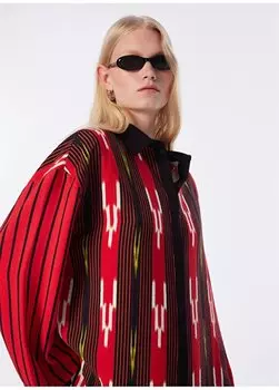 Черная женская рубашка с рубашечным воротником комфортного кроя U68799 Faik Snmez, черный