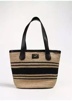 Черная женская соломенная сумка на плечо 35X30x12 см 05PC24Y545-HS S Pierre Cardin, черный