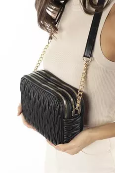 Черная женская стеганая сумка через плечо с несколькими отделениями MADAMRA