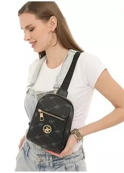 Черная женская сумка через плечо 15X23x7 см 05BHPC8016 Beverly Hills Polo Club, черный