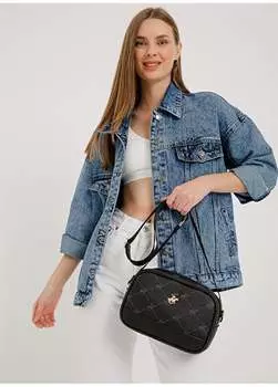 Черная женская сумка через плечо 25X17x8 05BHPC107-S Beverly Hills Polo Club, черный