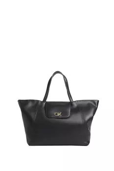 Черная женская сумка через плечо 33х60х14 Calvin Klein, черный
