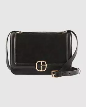 Черная женская сумка через плечо Alberto из замши Claudie Pierlot, черный