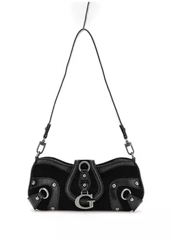 Черная женская сумка через плечо Guess